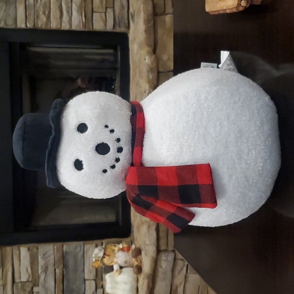 Faux Fur Snowman Decorative Pillow-NWT - Picture 1 of 4